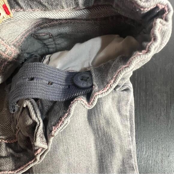 Place Gray Flared Denim Jeans with Frayed Hem - Picture 7 of 9